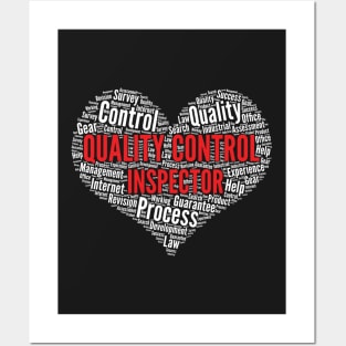 Quality control inspector Heart Shape Word Cloud print Posters and Art